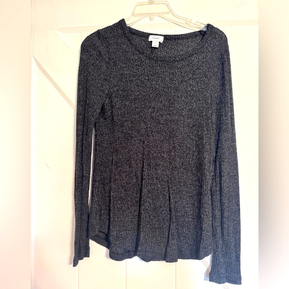 Gray sweater.